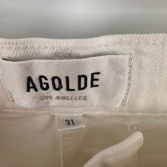AGOLDE NWT Riley Crop Ankle Denim Jean in White Whip // 31 - Picture 8 of 14